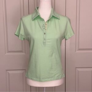 Vintage BMW Lifestyle Polo Shirt Light Green Logo Motorsport Size M